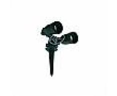 Luce doppia da giardino applique 2 lampadine e27 con picchetto proiettore doppio