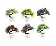 Pino bonsai artificiale con fiori albero cedro decorativo piantina finta 6864