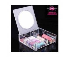Organizer porta trucchi cosmetici contenitore trucco con specchio scatola make up