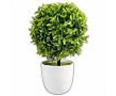 Piantina bonsai artificiale con sfera di bosso pianta finta piantina con vaso