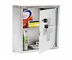 Armadietto per medicinali farmaci da bagno 2 ripiani con anta di vetro primo soccorso 30x30x12 cm