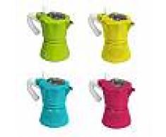 Caffettiera colorata moka 2 tazze macchina caffè alluminio con coperchio trasparente