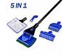 Kit pulizia acquario con 5 accessori rete rastrello spugna raschietto e forcella attrezzi pulisci acquari