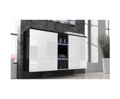 Credenza da soggiorno Sabina - Nero con fronte bianca