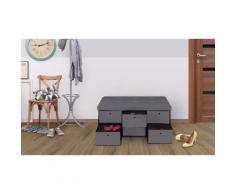 Panca contenitore con 6 cassetti: 76 cm / Grigio