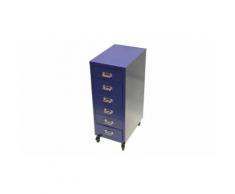 Cassettiera con ruote: 6 cassetti / Blu