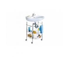 Scaffale sotto lavabo in acciaio con ruote - 4008838773857