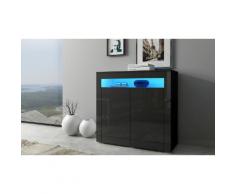 : Credenza Blue Mini con LED / Nero/Nero laccato