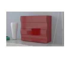 550061 - Cassettiera: Onda con 4 cassetti / Rosso lucido