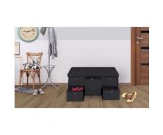 Panca contenitore con 6 cassetti: 76 cm / Nero