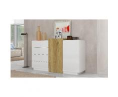 Credenza Maggiore - Bianco lucido/Rovere chiaro