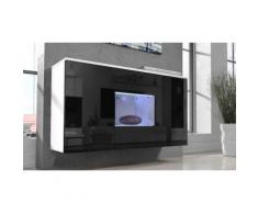 Credenza da soggiorno Viviana - Bianco con fronte nera