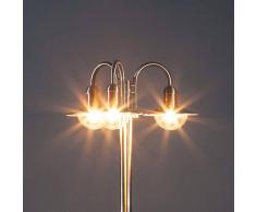 Lampenwelt.com Candelabro Damion in acciaio inox, 3 fiamme