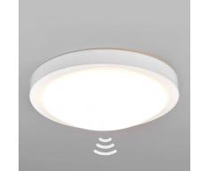 Lampenwelt.com Lampada soffitto Aras bianca bagno, sensore e LED