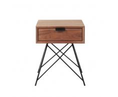 Maisons du Monde Comodino vintage in massello di noce con cassetto L 37 cm Berkley