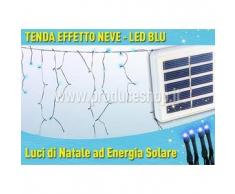 Tenda luminosa luci Natale esterno led energia solare effetto neve 100 led