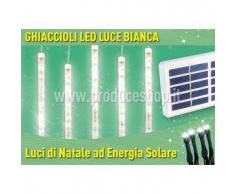 Luci di Natale esterno led energia solare batteria lunga durata pannello 4 ghiaccioli