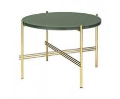 GUBI tavolino con struttura ottone TS Ø 55 x 41 cm (Dusty green - Vetro e metallo)