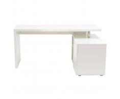 Miliboo Scrivania design laccata bianca cassettiera lato destro MAXI-