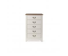 Miliboo Cassettiera barocca legno bianco 5 cassetti GUSTAVE-