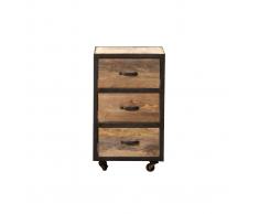 Miliboo Cassettiera scrivania industriale legno massiccio INDUSTRIA-