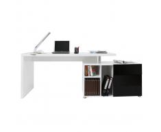 Miliboo Scrivania design laccata bianca e nera cassettiera lato destro MAXI-