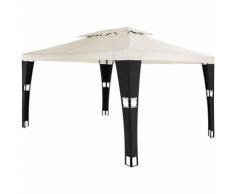 Gazebo da giardino in rattan 3x4m nero/crema