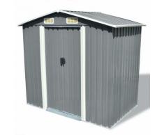 Capanno per Attrezzi in Metallo Grigio 204x132x186 cm