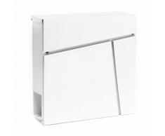 Cassetta postale di design V23 vano portagiornale montaggio a parete bianco