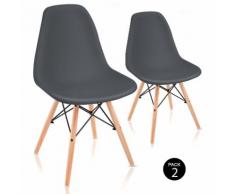 Pack 2 Sedie sala da pranzo Grigio Antracite con design nordico- McHaus