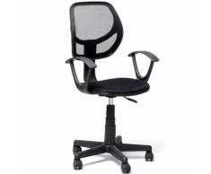 SEDIA GIREVOLE NERA CON 5 RUOTE UFFICIO CAMERETTA SCRIVANIA SCHIENALE ERGONOMICO