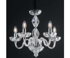 I-riflesso/5 - lampadario sospeso classico finiture cromate cristallo e14