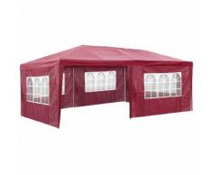 Gazebo 3x6 m con 5 elementi laterali rosso