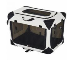 PawHut Trasportino Pieghevole per Cani e Gatti Crema nero 60 à — 42 à — 42cm