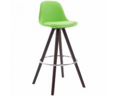Sgabello Franklin ben imbottito, in similpelle, gambe rotonde color cappuccino, verde CLP