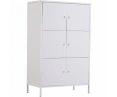 Homcom Armadio Archivio a 3 Ripiani in Metallo Bianco 65x36x105cm