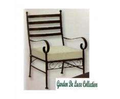 Poltrona da giardino con cuscino in acciaio Serie ETRURIA color ruggine 60x63xh95 cm