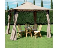 Gazebo Eden 300x300x270h in acciaio verniciato e top in poliestere bianco