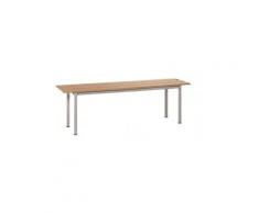 Panchina per spogliatoio con doghe in legno, 5 posti a sedere, dim. 1500 L x 350 P x 450 H mm