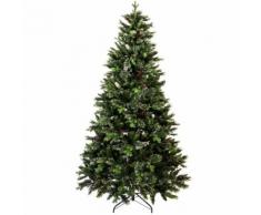 Completo di luci - ALBERO DI NATALE 210cm Innsbruck REALISTICO pigne+bacche