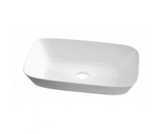 Lavabo da appoggio o da incasso in ceramica 70x40 cm azzurra ceramica serie Prua | Bianco lucido