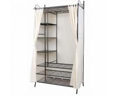 Armadio Cabina Guardaroba Appendiabiti In Acciaio con Copertura 210 x 58 x 108cm RTG04H