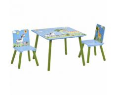 Set di tavolino e sedie per bambini 60x60x44 cm