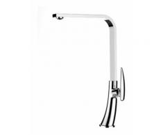 Rubinetto miscelatore lavello fontana cucina monocomando VIZIO canna piatta alta design elegante a L