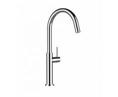 Rubinetto miscelatore lavello fontana cucina VIZIO minimal con canna alta girevole a U