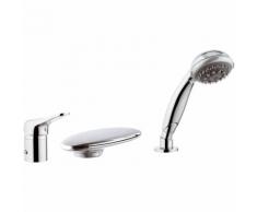Rubinetto bordo vasca con deviatore con effetto cascata e doccetta idromassaggio- serie kiss