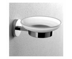 Portasapone da muro in Ottone cromato lucido con contenitore in vetro satinato modello Life By ARES