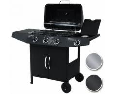 Barbecue bbq a gas con griglia 3 bruciatori 1 fornello 1 piano d'appoggio cTuv