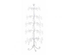 ALBERO DI NATALE 70X70X154CM IN METALLO BIANCO DECORAZIONE ADDOBBI ARREDO