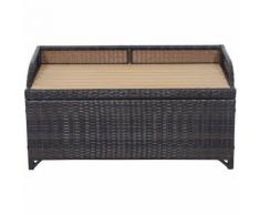 Outsunny Cassapanca Panchina Portaoggetti Multifunzionale in PE Rattan, Marrone, 102 x 51 x 51cm